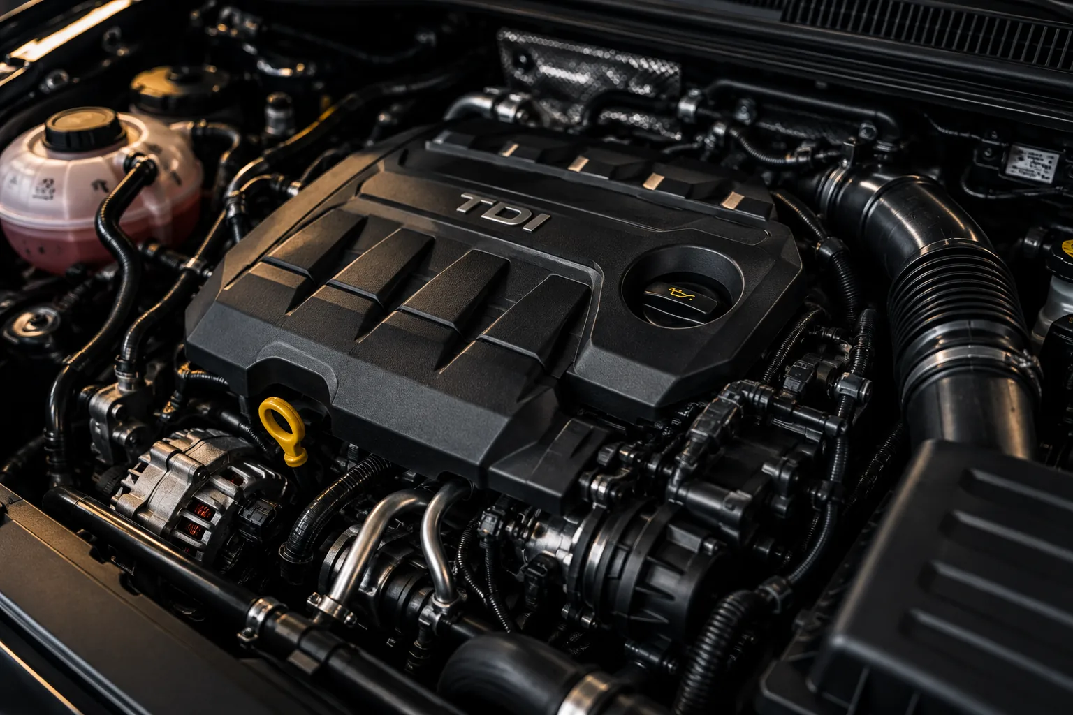 Motor de veículo em manutenção